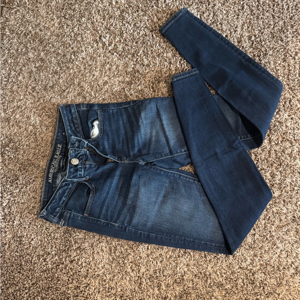 American Eagle Outfitters Women's Dark Blue Skinny Jeans